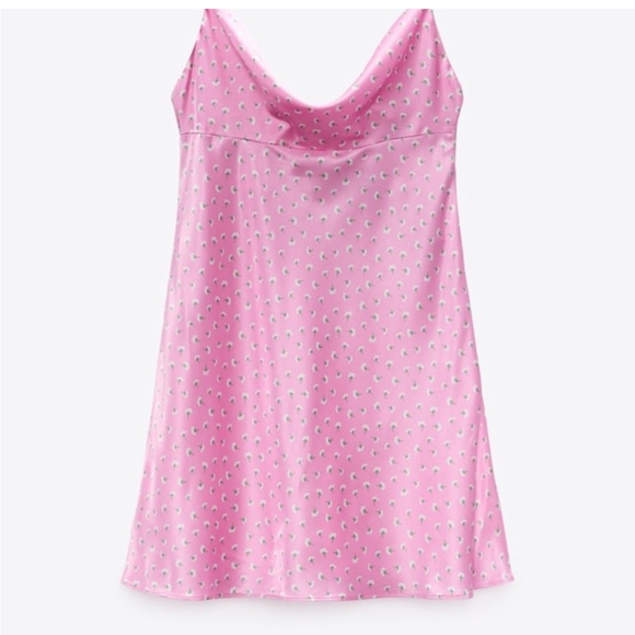 Zara Dresses & Skirts - ZARA SATIN EFFECT FLORAL PRINT DRESS